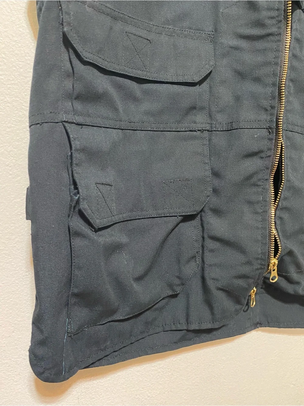 Tact Squad Tactical Vest Men's Large Black Utility Pockets Full Zip Tact Gear